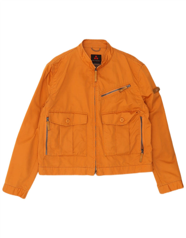 PEUTEREY Veste Bomber Homme UK 40 Large Orange Coton