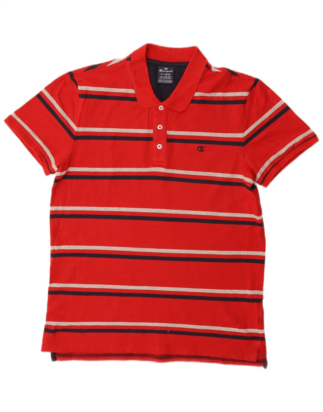 Champion Polo Homme XL Rayé Rouge