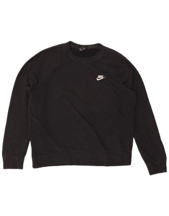 NIKE Sweat-shirt pour femme UK 16 Large Noir Coton