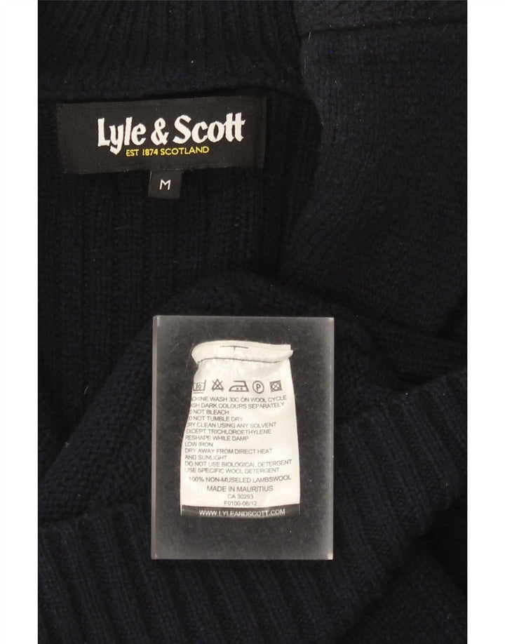Lyle & Scott Cardigan Pull Homme Bleu Marine Moyen Laine d'Agneau