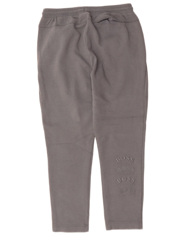 HUGO BOSS Homme Pantalon de survêtement graphique Large Gris Coton