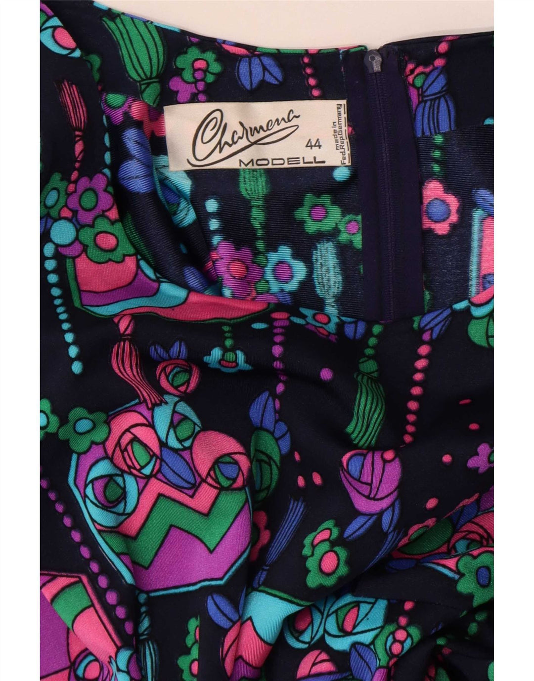 vintage Femme Maxi A-Line Robe IT 44 Moyen Multicolore Floral Rétro