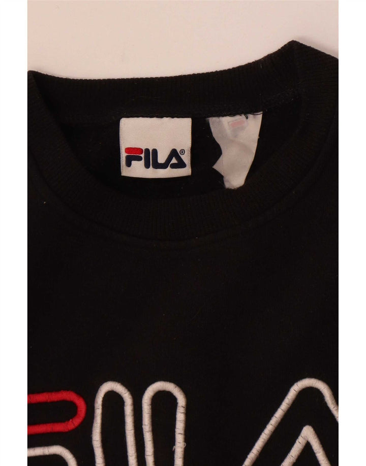 Fila Sweat-shirt graphique pour hommes, petit, noir