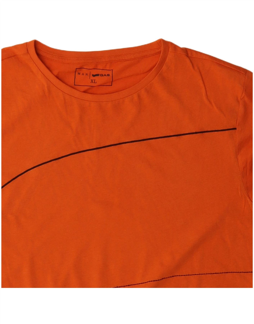 GAS T-Shirt Graphique Homme Haut XL Orange Coton