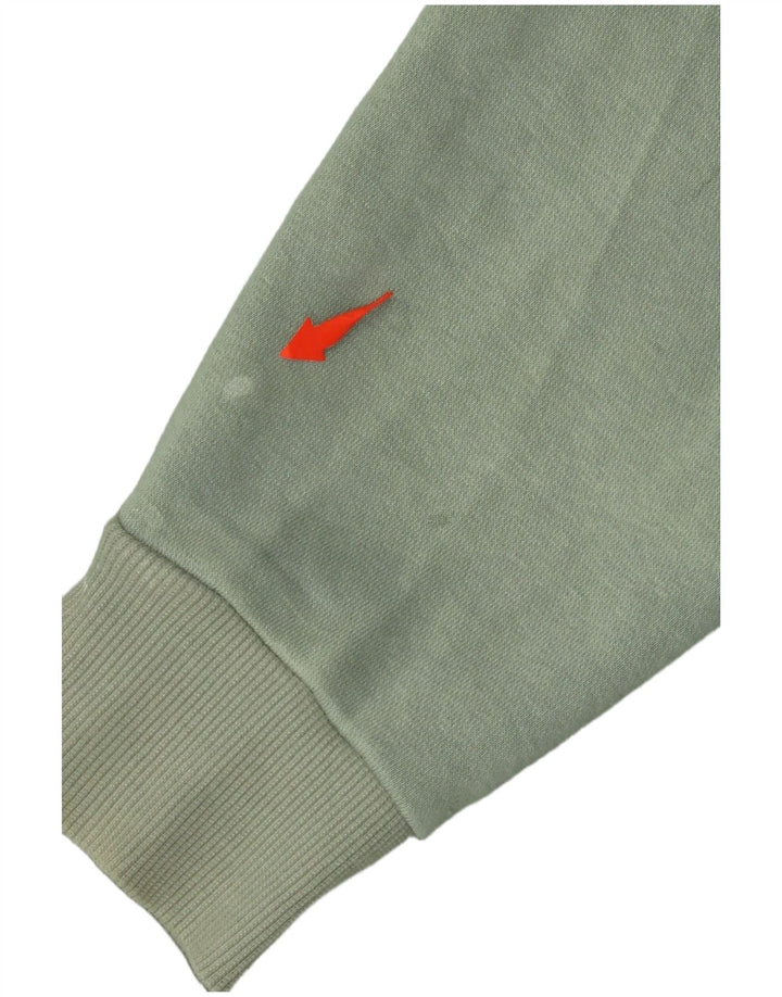 Reebok Pull à capuche asymétrique court pour femme UK 12/14 Vert moyen Coton