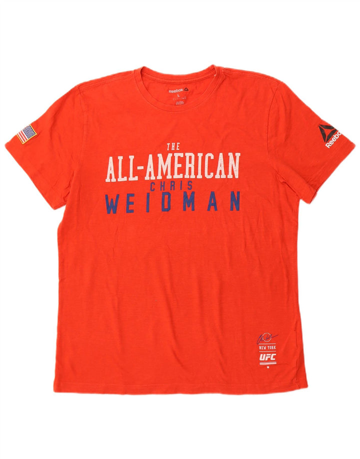 REEBOK T-Shirt Graphique Homme Grand Orange Coton