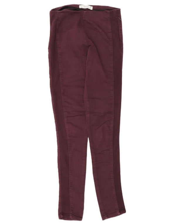 Zara Pantalon skinny Trafaluc pour femme EU 36 XS W26 L31 Bordeaux Colourblock