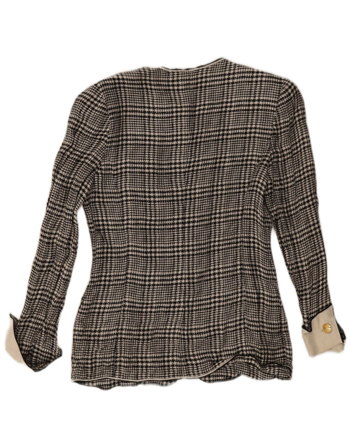 Roccobarocco Pull Cardigan Femme IT 44 Pied-de-Poule Noir Moyen