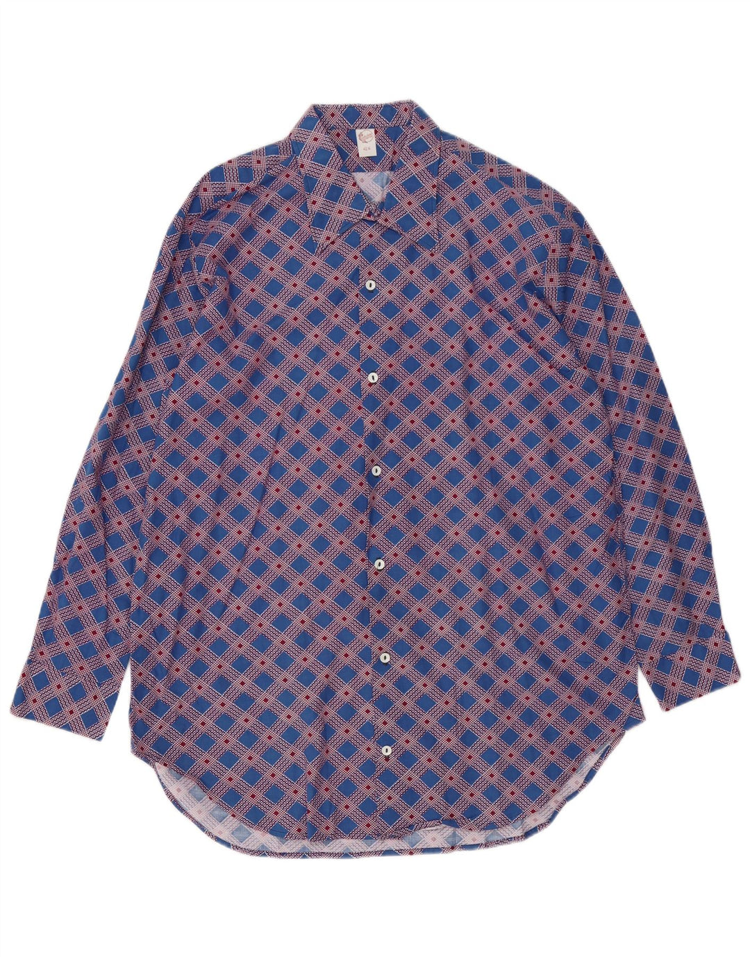 Chemise homme vintage grand chèque bleu