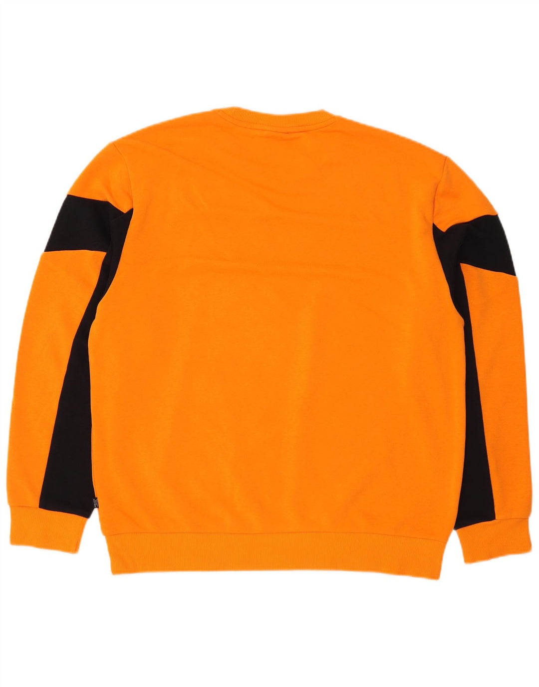 Puma Sweat-shirt graphique pour homme en coton color block Orange Taille L
