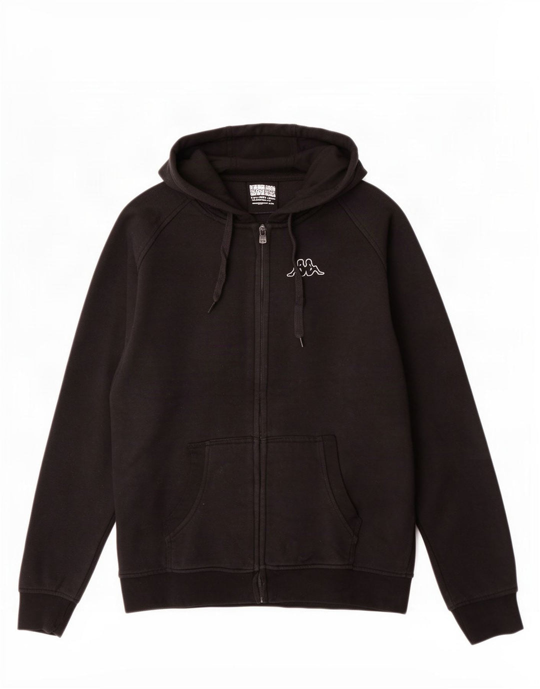 Kappa Pull à capuche zippé homme en coton noir moyen