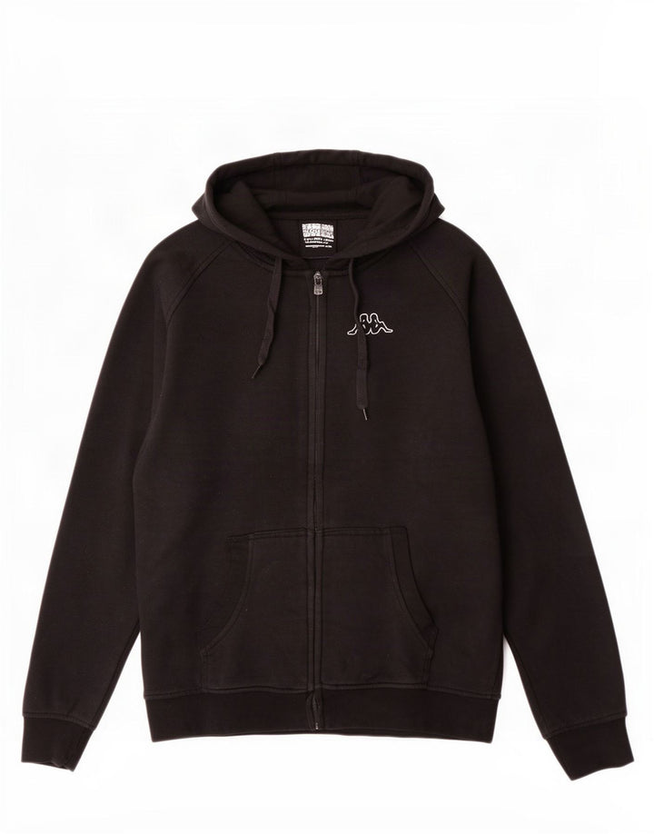 Kappa Pull à capuche zippé homme en coton noir moyen
