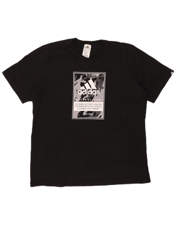 Adidas Mens Graphic T-Shirt Top XL Noir Coton