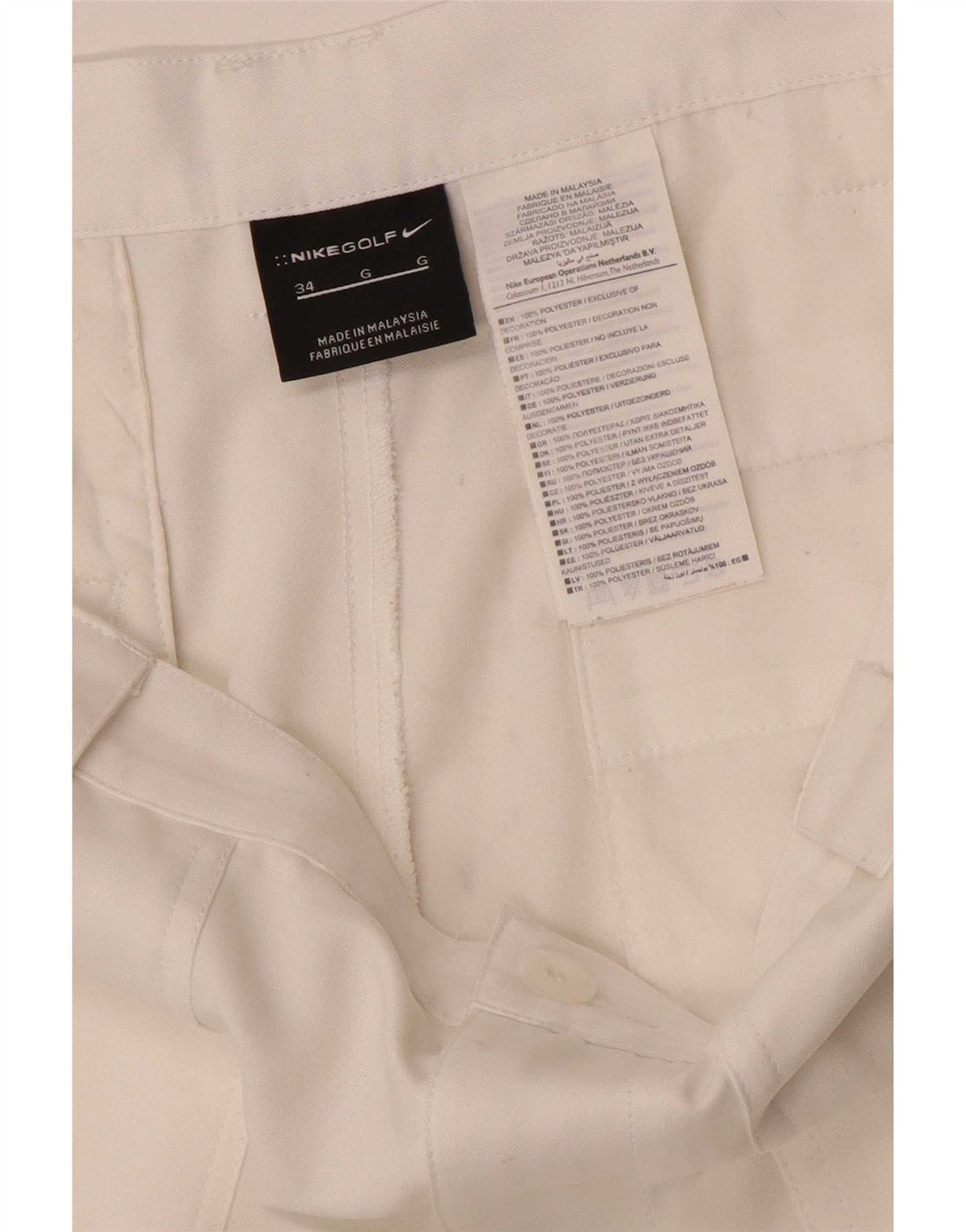 Nike Short chino W34 pour homme en polyester blanc Taille L