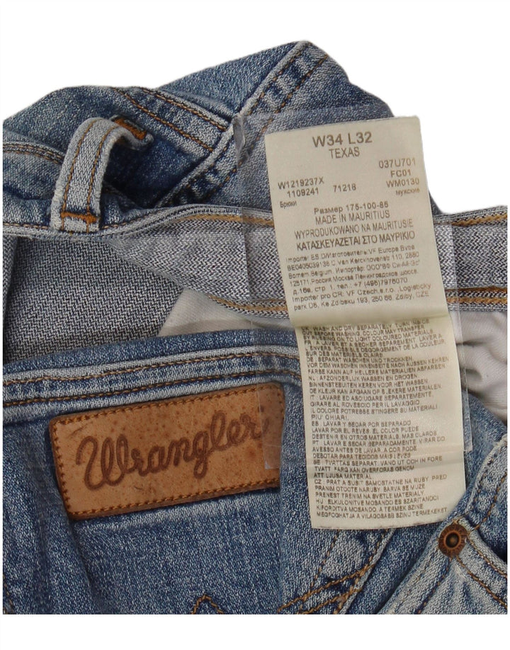 WRANGLER Jean Droit Texas Homme W34 L32 Bleu Coton