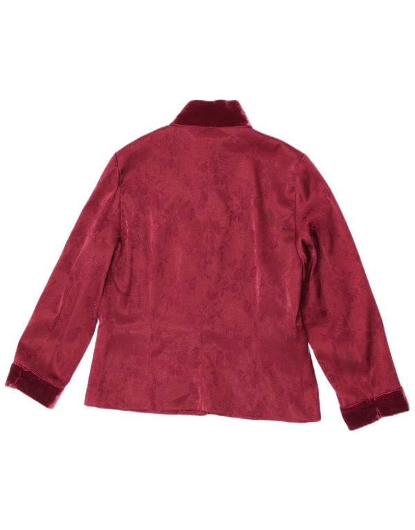 Blunauta Veste blazer surdimensionnée à 3 boutons pour femme IT 38 XS Bordeaux Floral