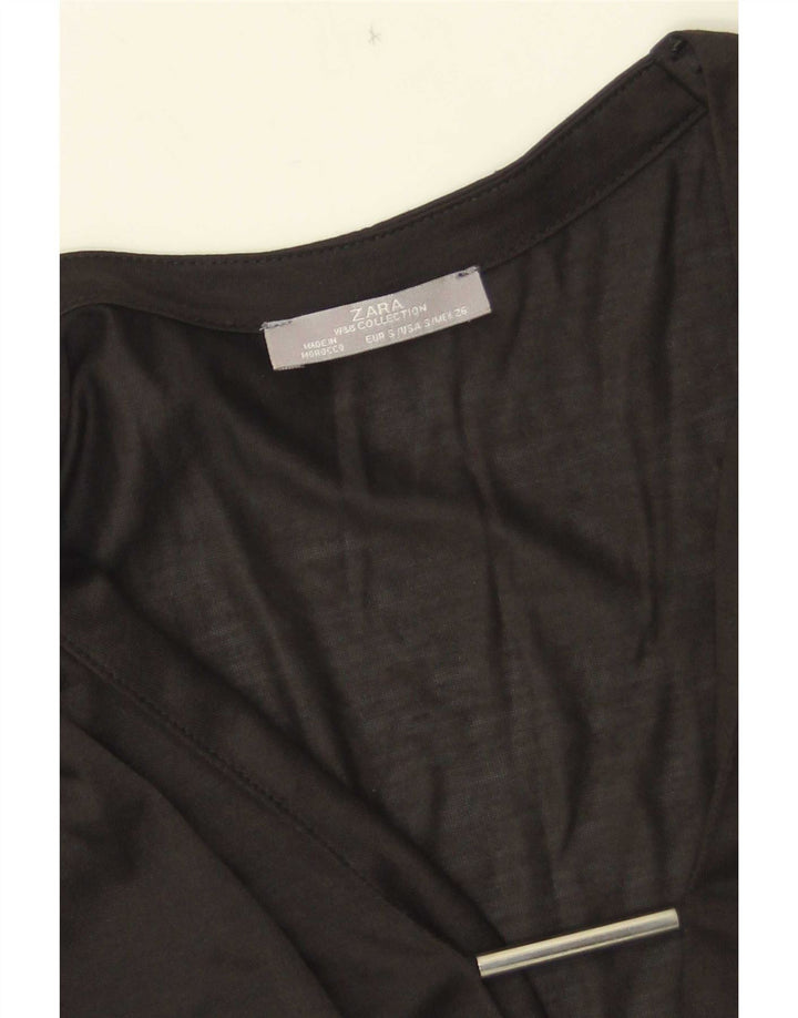 Zara Chemisier Femme Top UK 10 Petit Noir
