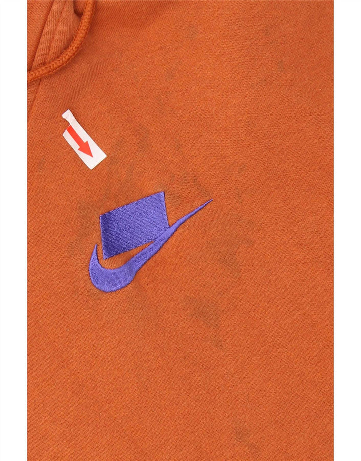 Nike Pull à capuche surdimensionné pour femme UK 14 en coton orange moyen