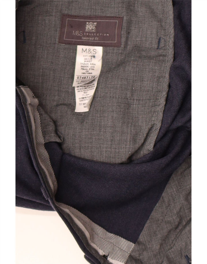 Marks & Spencer Pantalon de costume coupe classique pour homme W44 L31 en laine bleu marine