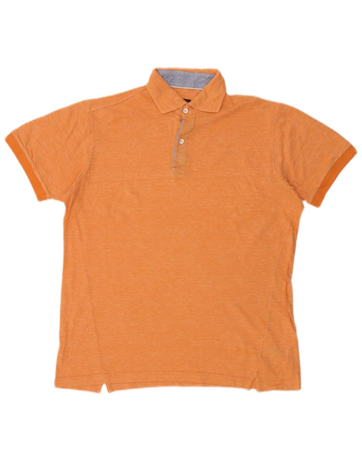 Boggi Polo Homme Large Orange Moucheté Coton