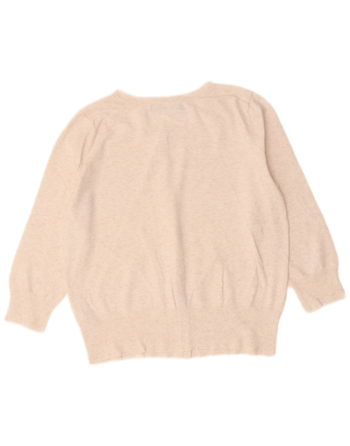 Marks & Spencer Pull Cardigan pour Femme UK 10 Petit Beige Moucheté