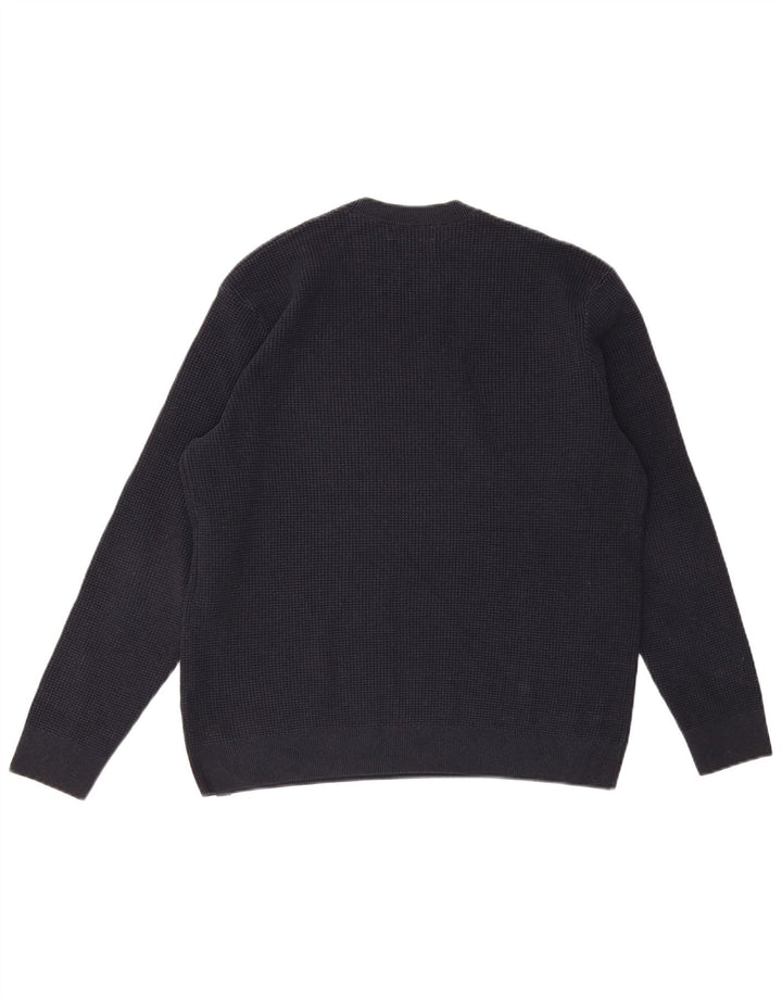 MARKS & SPENCER Pull à col rond pour homme en coton bleu marine Taille L