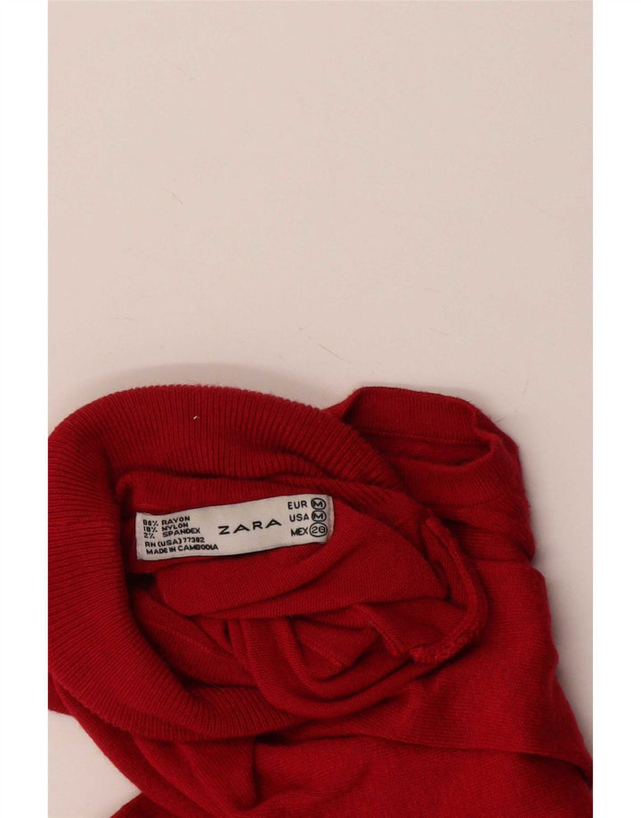 Zara Débardeur pour femme UK 12 Rayonne rouge moyen