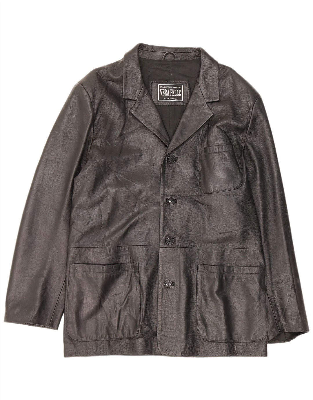 veste en cuir homme vintage IT 52 XL Noir