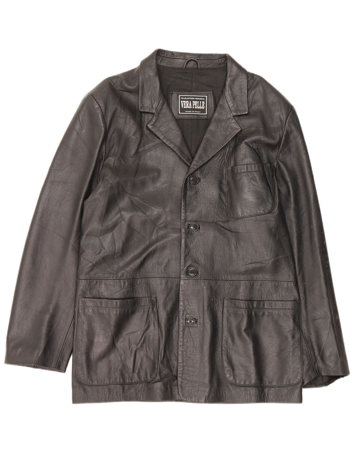 veste en cuir homme vintage IT 52 XL Noir