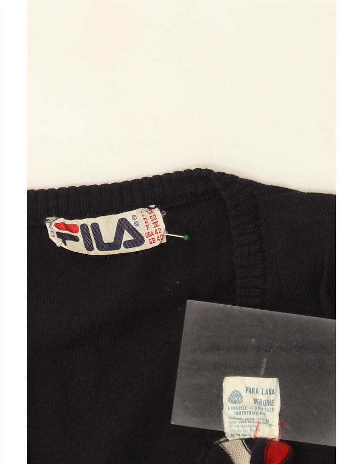 Fila Débardeur pour homme UK 40 Laine rayée bleu marine moyen