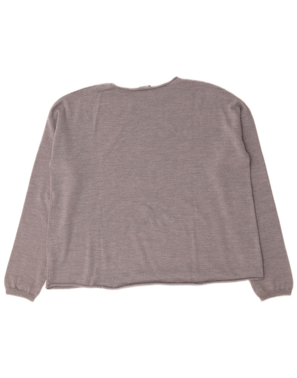 Aspesi Pull col bateau pour femme UK 16 Large Gris Laine