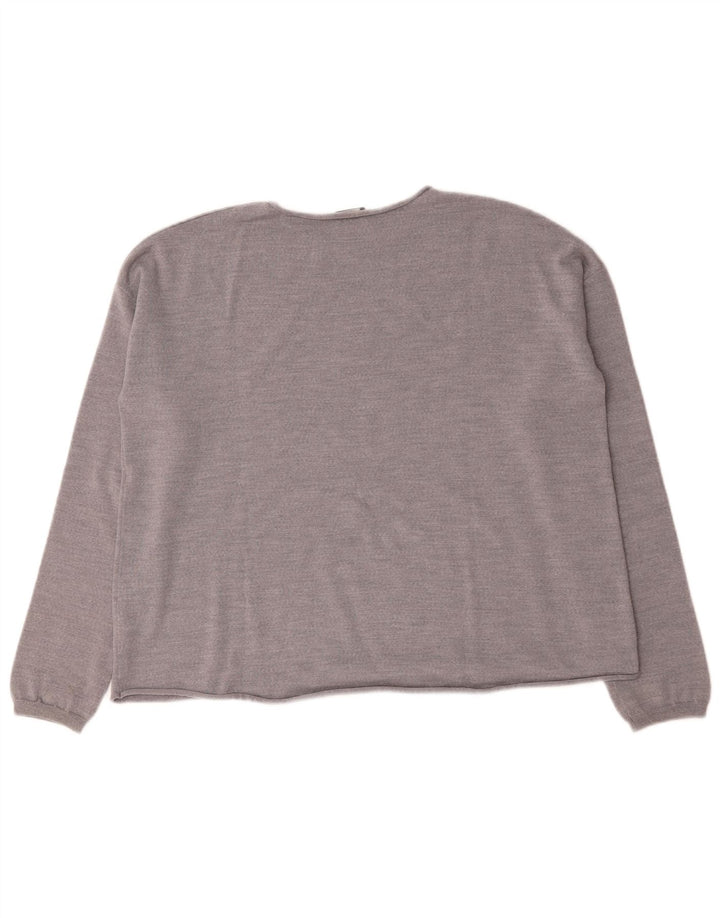 Aspesi Pull col bateau pour femme UK 16 Large Gris Laine