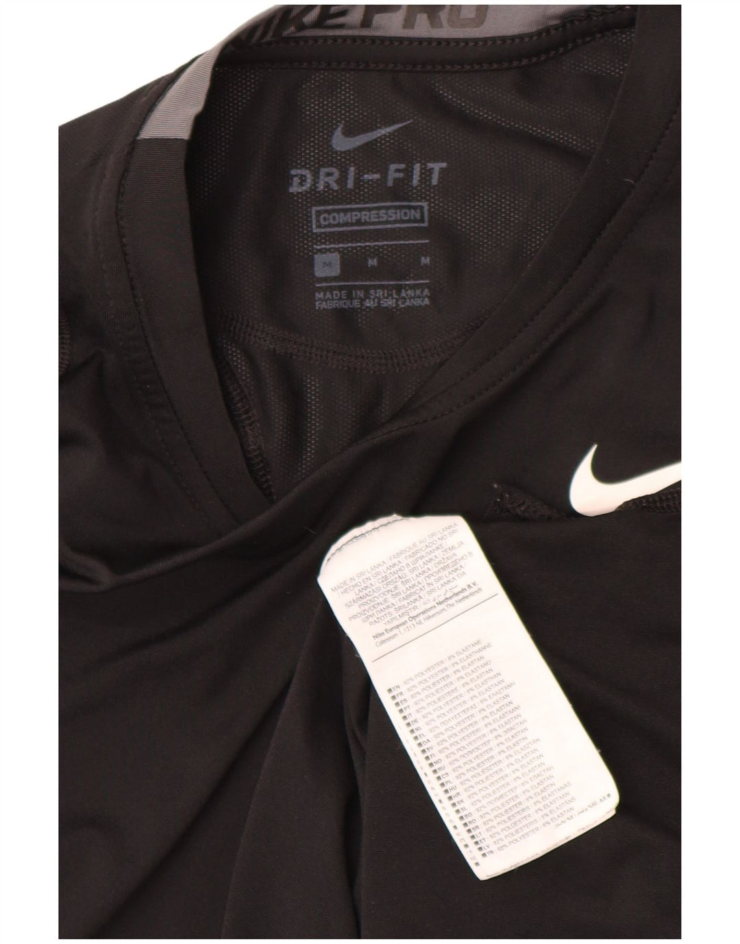 NIKE Haut Dri Fit Graphic à manches longues pour homme en polyester noir moyen