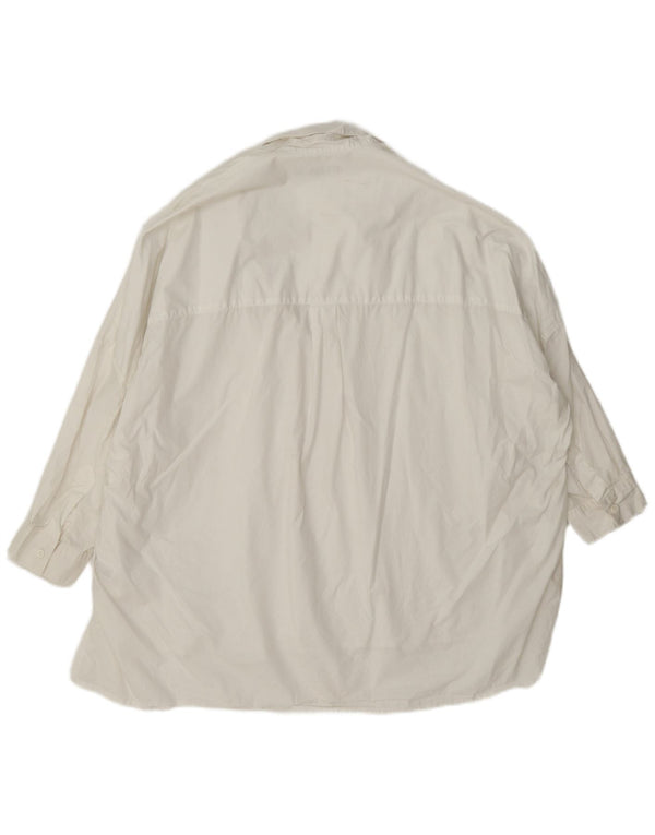 French Connection Chemise pull surdimensionnée à manches 3/4 pour femme UK 18 XL Blanc