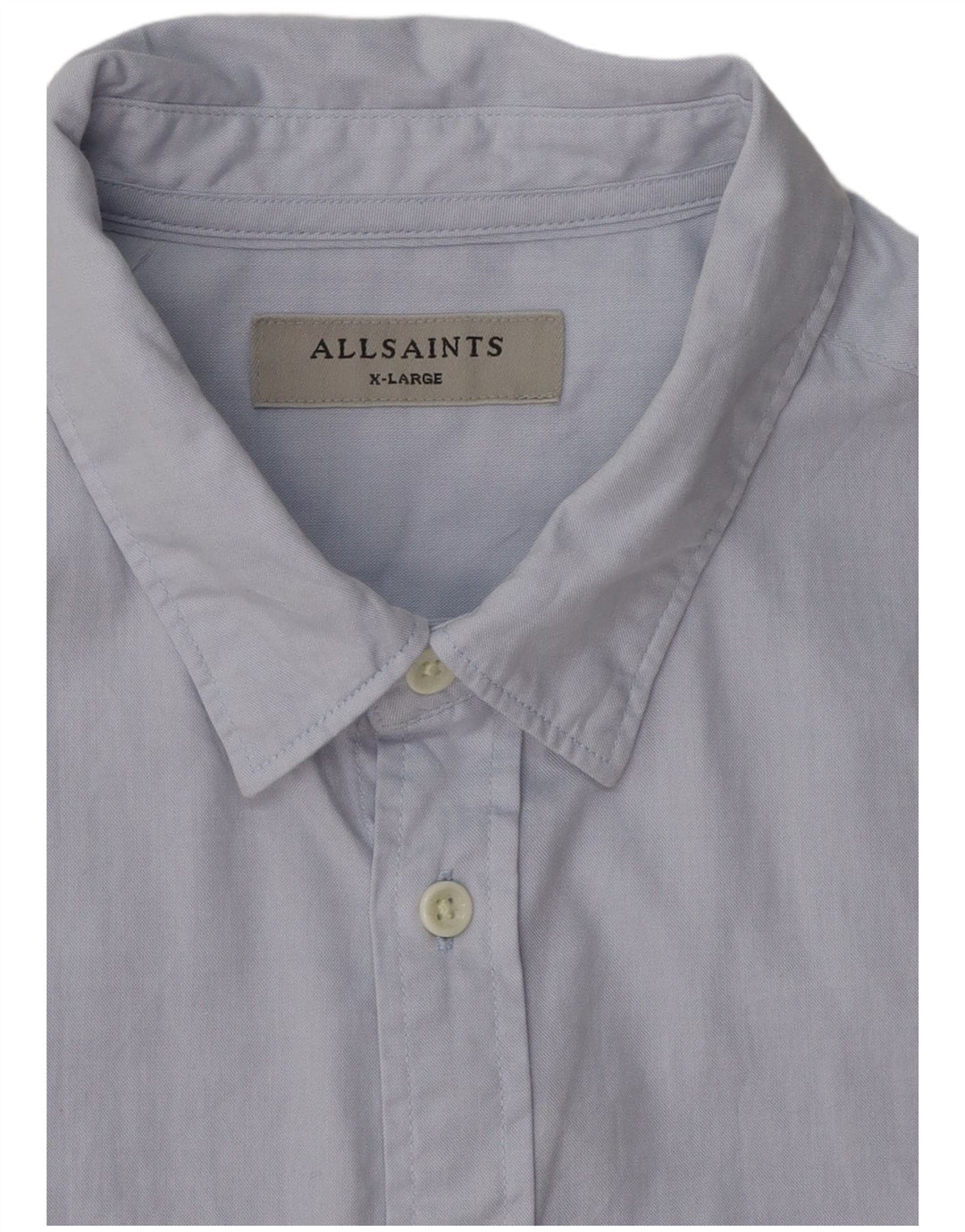 ALL SAINTS Mens Short Sleeve Shirt XL Blue Cotton