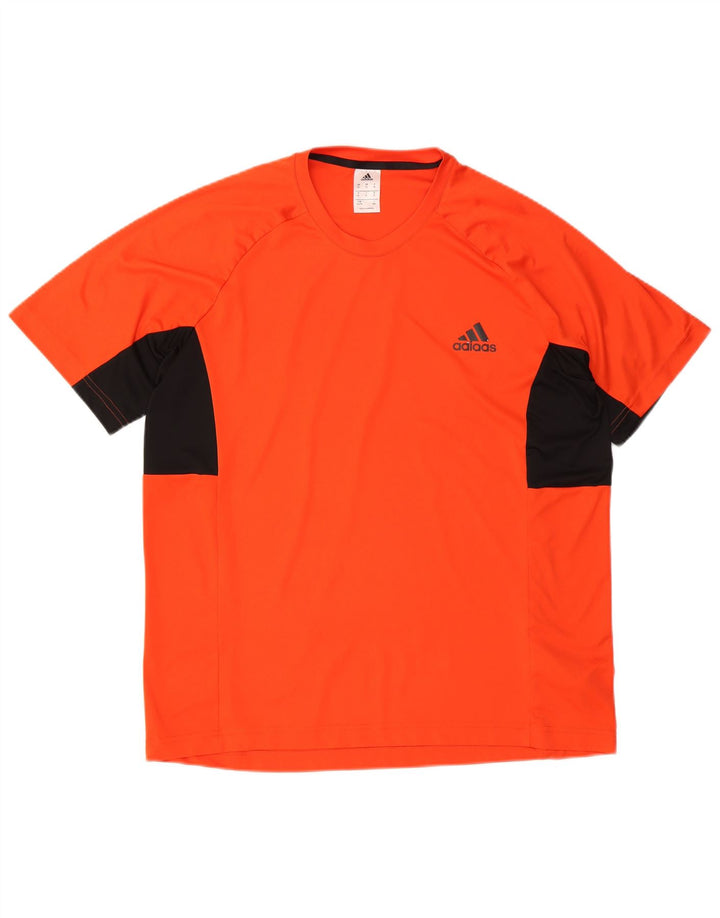 Adidas Hommes Climalite Survêtement Haut XL Orange Colorblock Polyester
