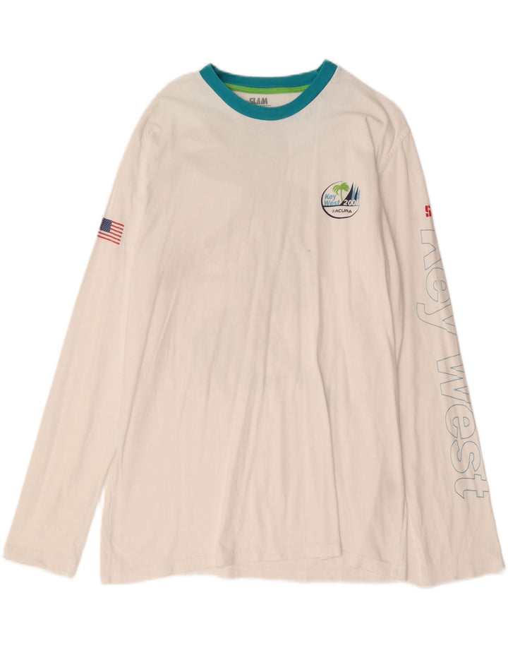Slam Homme Florida Graphic Top Manches Longues Grand Coton Blanc