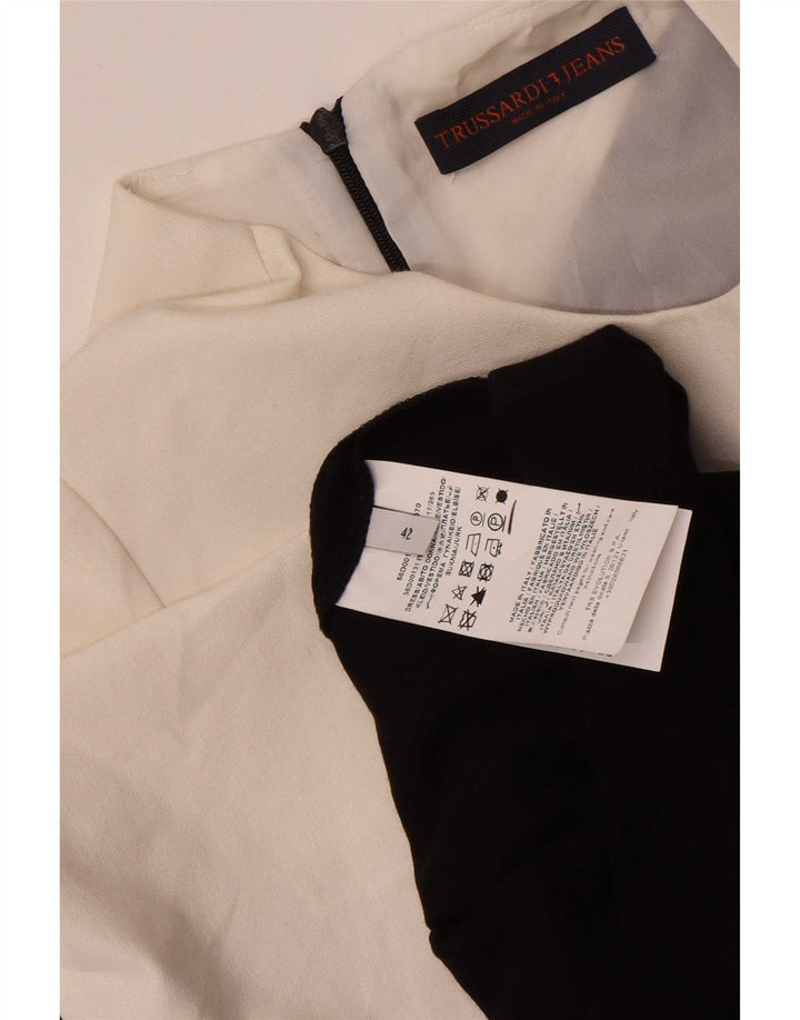 Trussardi Robe Fourreau IT 42 Viscose Colorblock Noir Moyen |