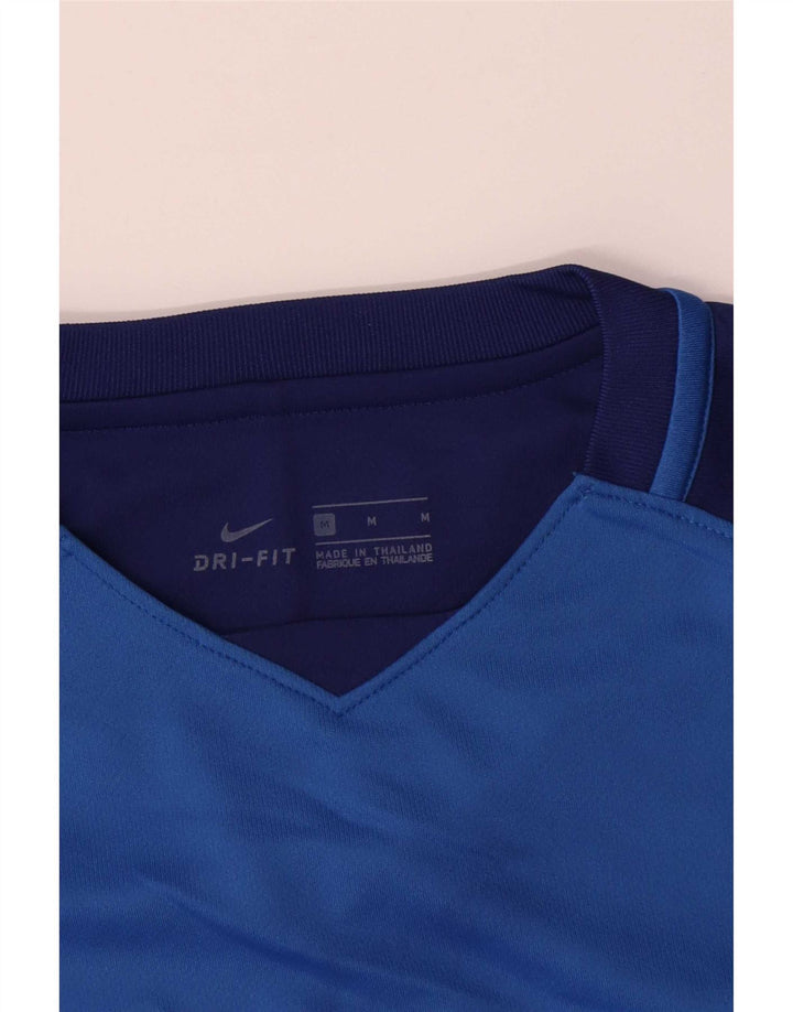 Nike Haut à manches longues Dri Fit Graphic pour homme en polyester color block bleu moyen