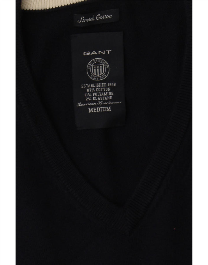 Gant Pull Col V Homme Bleu Marine Moyen Colorblock Coton