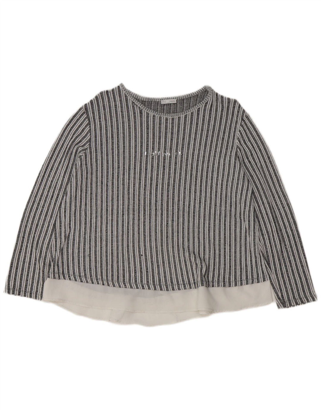 Zara Chemisier à manches longues pour femme UK 16 Large Noir Rayé