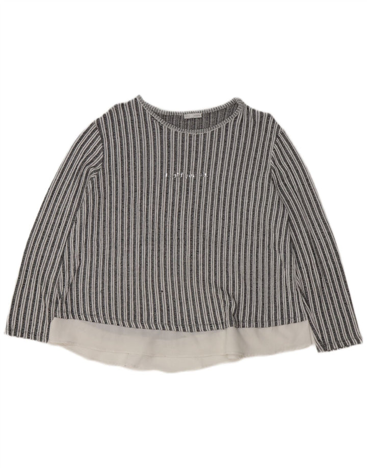 Zara Chemisier à manches longues pour femme UK 16 Large Noir Rayé