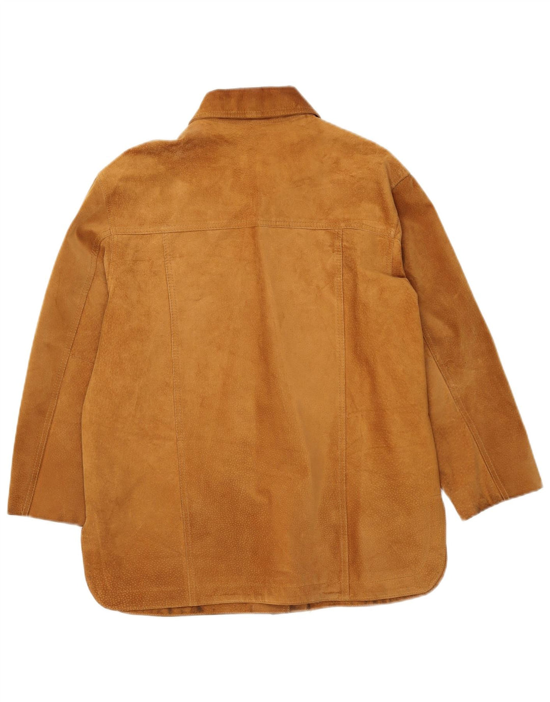 VINTAGE Veste en Daim Femme IT 42 Cuir Beige Moyen