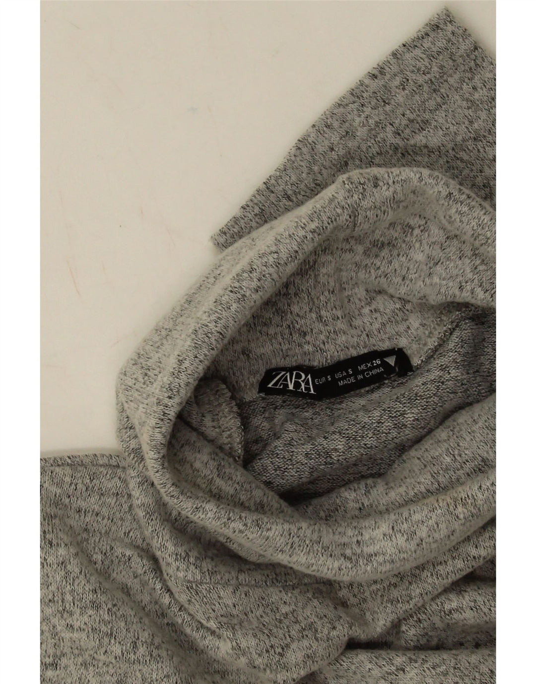 Zara Femme Robe Pull Oversize UK 10 Petit Gris Polyester