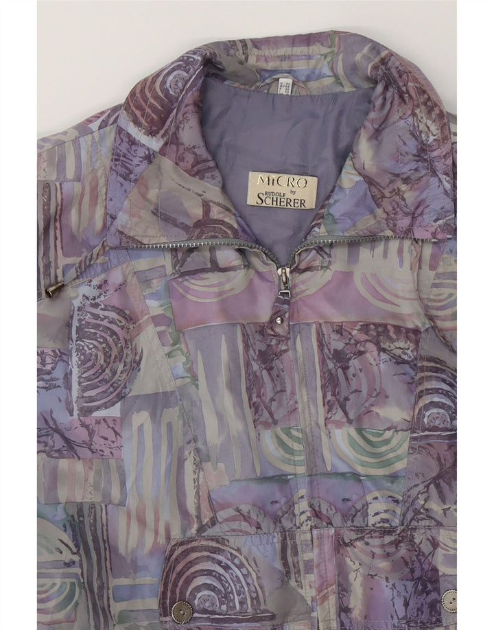 SCHERER Womens Abstract Pattern Windbreaker Coat UK 16 Large Multicoloured Vintage Scherer and Second-Hand Scherer from Messina Hembry 