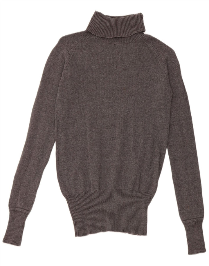Zara Pull col roulé pour femme UK 12 Gris moyen Coton