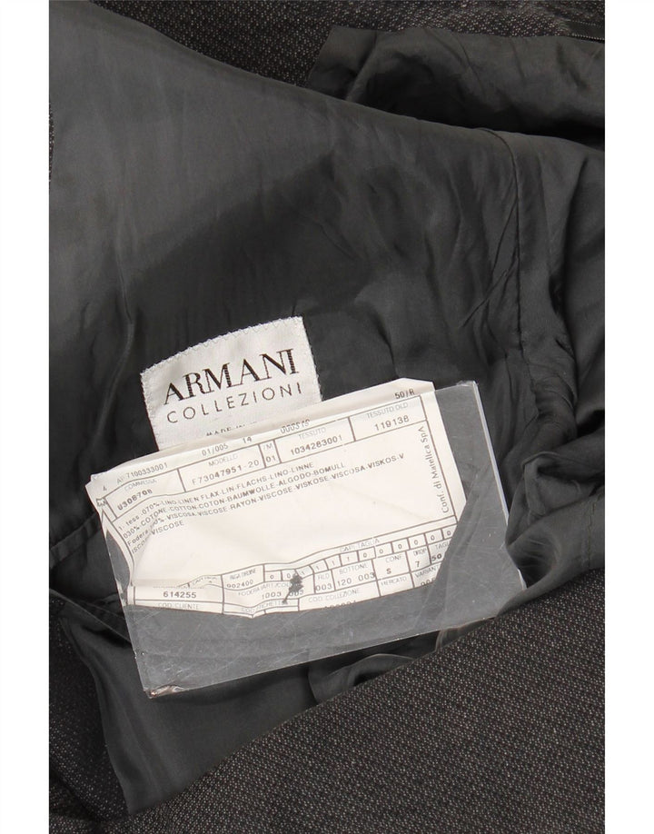 Armani Collezioni Veste Blazer 3 Boutons Homme IT 50 Lin Gris Moyen