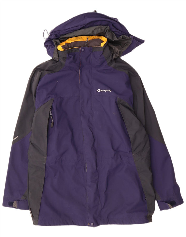 Sprayway Veste de pluie à capuche pour homme UK 38 Bleu marine moyen Colourblock