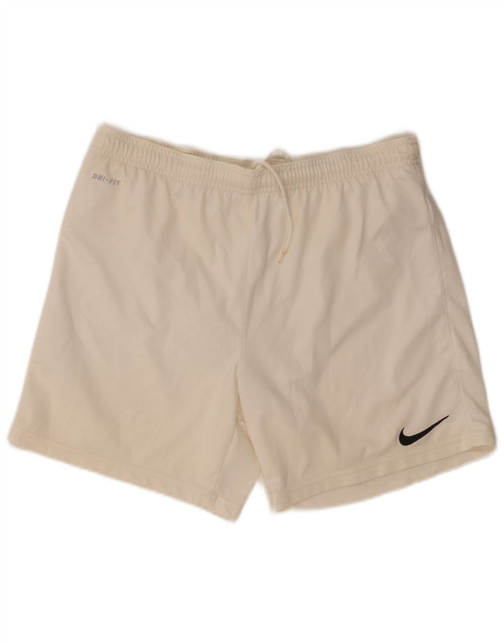 Nike Short de sport Dri Fit pour homme en polyester blanc moyen