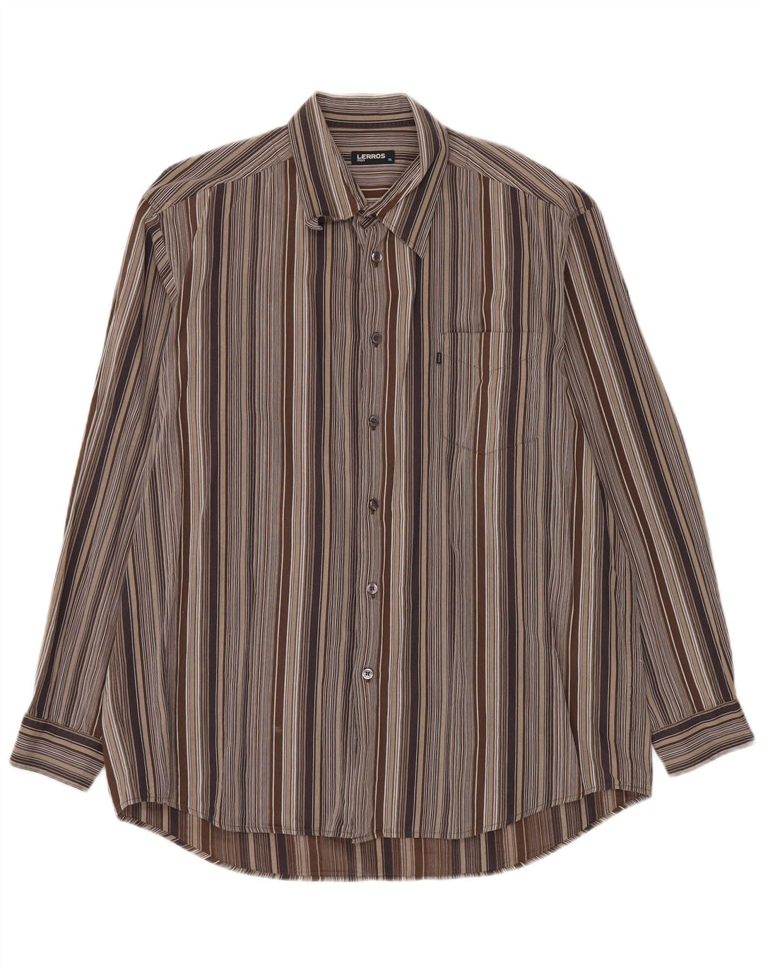 Lerros Chemise Homme XL Marron Rayé Coton